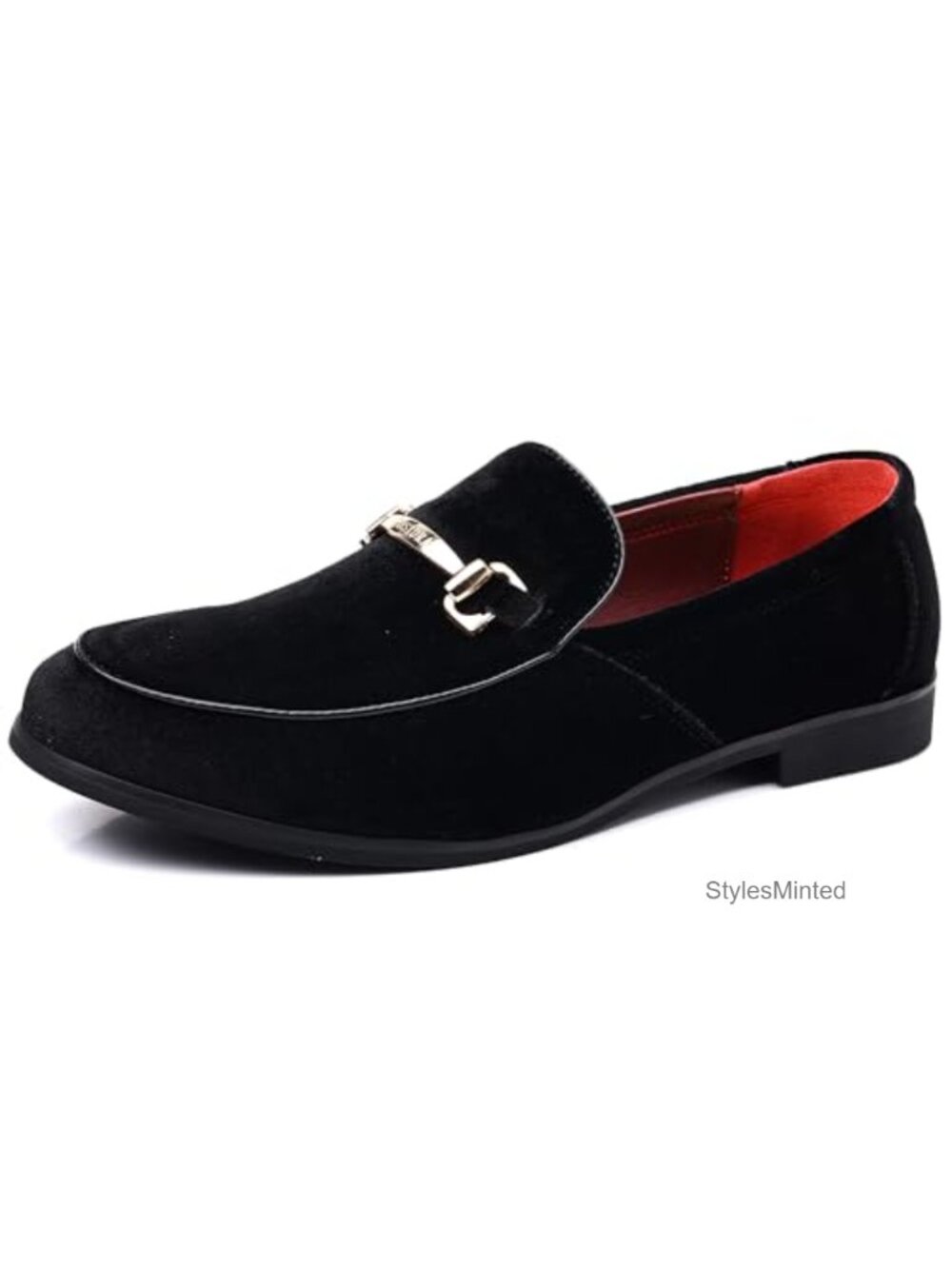 Mens Suede Loafers Slip-On Dress Shoes Business Party Prom